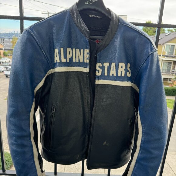 Alpinestars Mens Siz40 Leather Motorcycle Jacket w/removable liner VINTAGE look